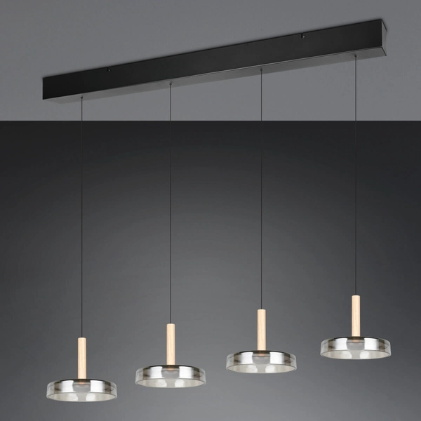 Lampa wisząca na belce CELESTE 354910432 Trio LED 28W 3000K czarny srebrny