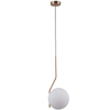 Wisząca LAMPA loftowa CARIMI PND-3300-1-HBR metalowa OPRAWA kula ZWIS szklany mosiądz biały
