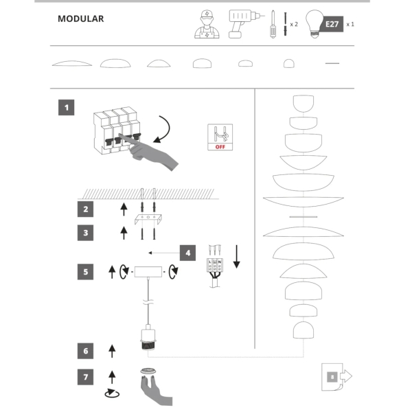 Lampa wisząca burgundowa ALDO 1xE27 do salonu nad wyspę 1152G15_14_J