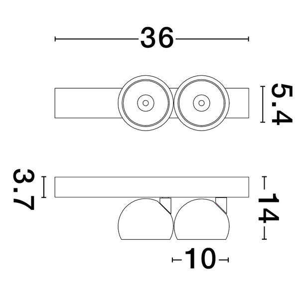 Plafon do jadalni FRONTERA LE44941 LED 21W 3000K z regulacją bańki czarny złoty