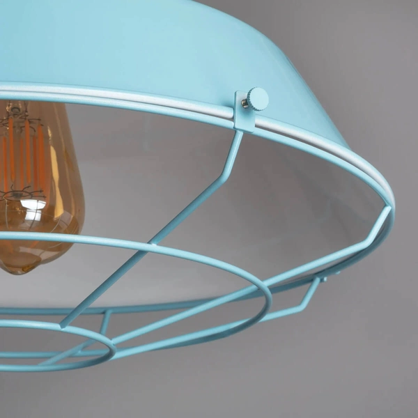Skracana lampa wisząca Retro ABR-RRP-B-E27 Abruzzo metal błękitny