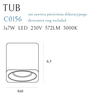 Zestaw downlight Tub C0156 + RC0155/C0156 GOLD Maxlight LED 7W 3000K biały pierścień złoty
