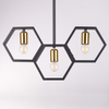 Lampa wisząca potrójna Honey 312549 Polux geometryczna czarna złota