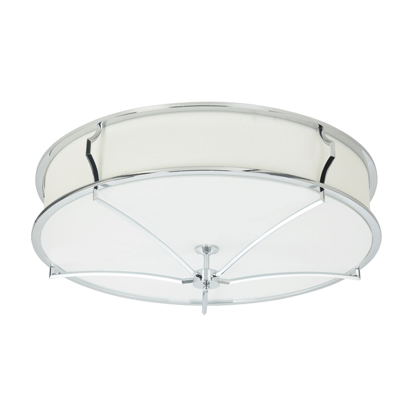 Klasyczna LAMPA sufitowa Stesso PL Cromo L Orlicki Design abażurowa OPRAWA plafon okrągły biały kremowy