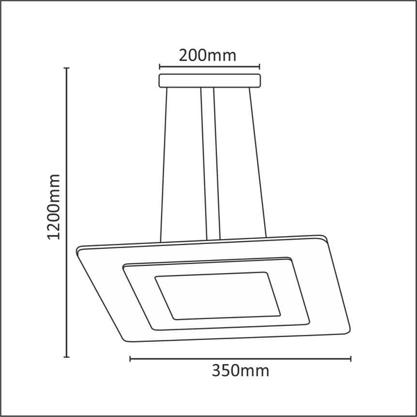 LAMPA wisząca LARVIK 308672 Polux kwadratowa OPRAWA zwis LED 25W 4000K biały