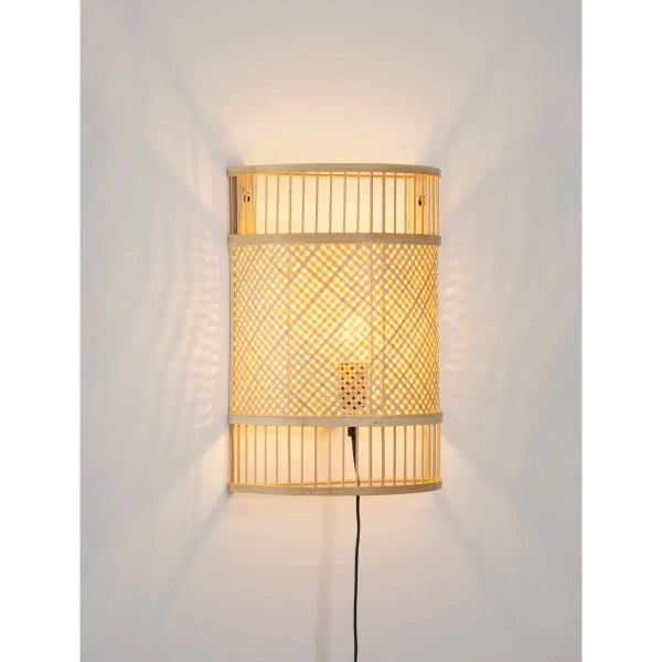 Bambusowa lampa ścienna CANDEZA LE45371 z przełącznik naturalny