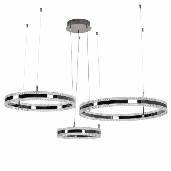 Żyrandol pierścieniowy ARKADIA ST-6376-40+60+80 tytanowy LED 285W 3000K ringi