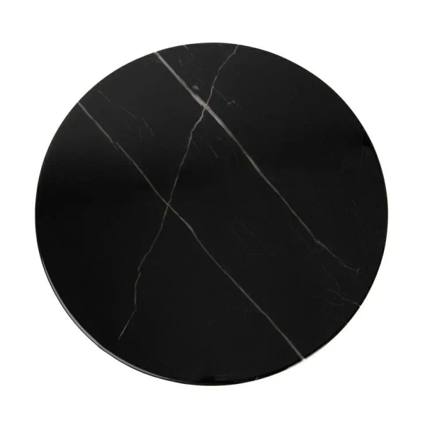 Okrągły stolik kawowy HARPER MM001501100389 czarny złoty dekor marmuru 55cm