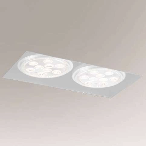 Wpust LAMPA sufitowa YATOMI 7365 Shilo prostokątna OPRAWA podtynkowa OCZKA regulowane białe