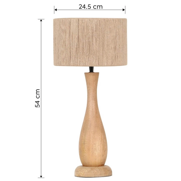 Drewniana lampka nocna TOBA 567200130 do sypialni japandi brązowa