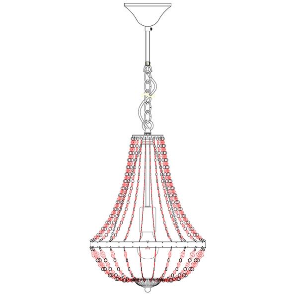 Stylowy żyrandol pokojowy Granso 107026 na czarnym łańcuchu hol