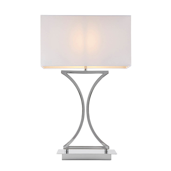 Metalowa lampka nocna Epalle 96930-TLCH abażurowa chrom biały