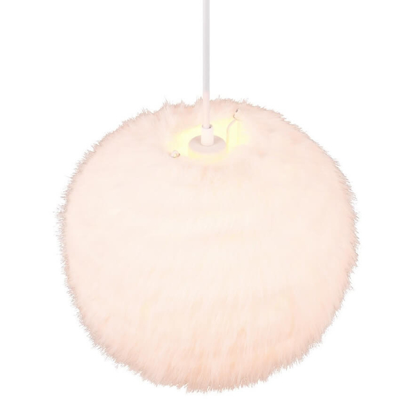 Pluszowa lampa wisząca Furry R31581001 kula biały