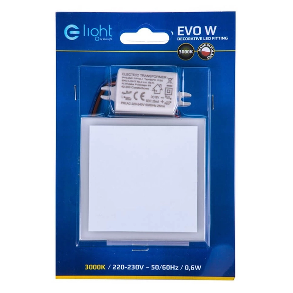 Lampa ścienna Evo EKS0445 Eko-light LED 0,6W 3000K kwadratowa biały