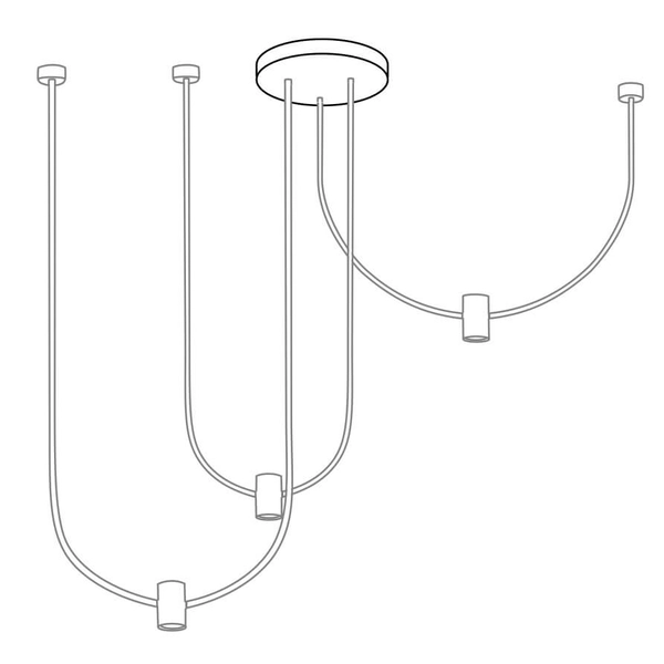 Puszka łącząca trzy lampy no. C 5199 Shilo okrągła punkty czarna