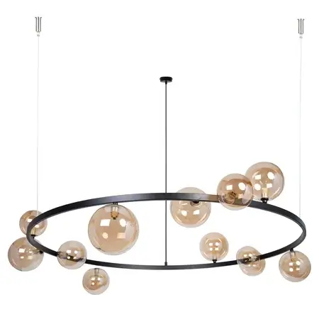 Wisząca lampa do salonu Bolero 41324 molekuły złote bursztynowe czarne