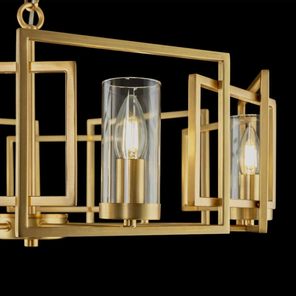 Lampa wisząca metalowa oprawa zwis na łańcuchu złoty BOWI OUTLET