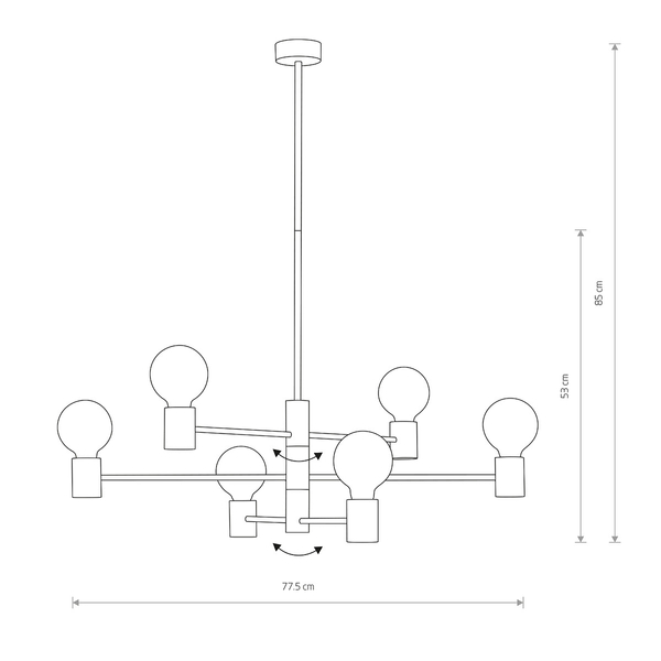 Sufitowa LAMPA loftowa RADIUS 7932 Nowodvorski wiszące salonowe sticks czarne