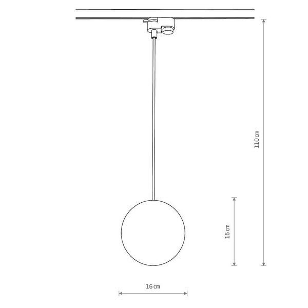Wisząca lampa do szyny 1-obwodowej Profile 11297 Nowodvorski bubble czarna biała