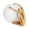 Lampa stołowa dekoracyjna WOMAN ST-6022-A biała złota włókno szklane akryl E27 kulista