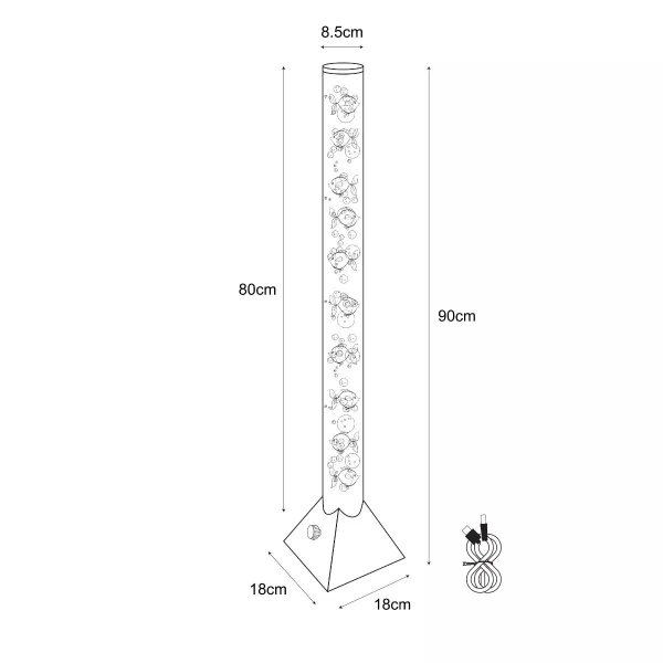 Wodna lampa podłogowa AQUA 89244 LED 3,6W RGB rybki srebrny