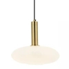 Owalna lampa wisząca 22072 szklana dysk biały złoty