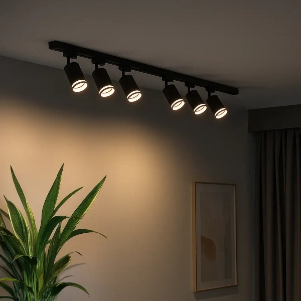 Sufitowe lampy na szynie 2m Pipe Ring Track ML2085 cylindryczne czarny