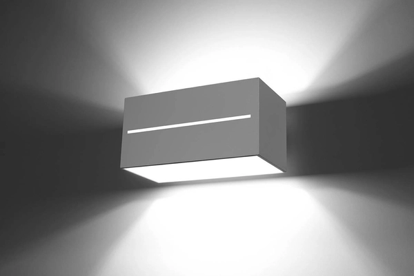 Kinkiet LAMPA przyścienna SL.0528 metalowa OPRAWA kostka prostokątna biała