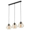 Potrójna lampa wisząca klatkowa Diamond 4642 TK Lighting metalowa złota