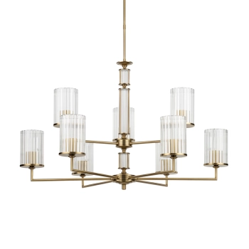 Jadalniany żyrandol Artu Ryfel ART-ZW-9 (P) R ryflowany mosiądz