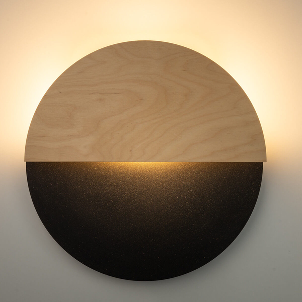 Ścienny kinkiet okrągły Luna 40865 LED 7W 3000K round naturalny czarny