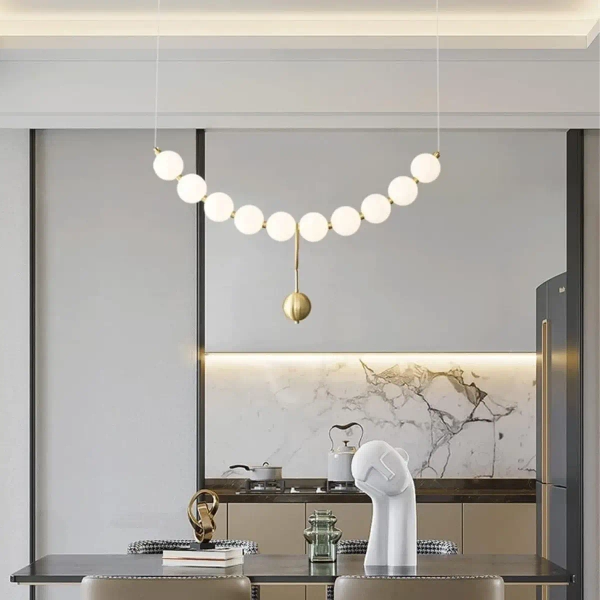 Żyrandol nad wyspę Pontti LWPON LED 30W 3000K kule białe złote