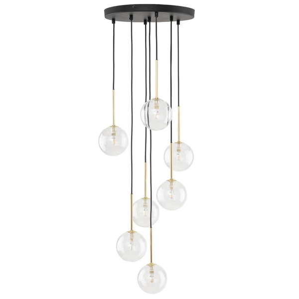 Zwisowa lampa Nilos 5362 kaskada balls bombki przezroczysta złota