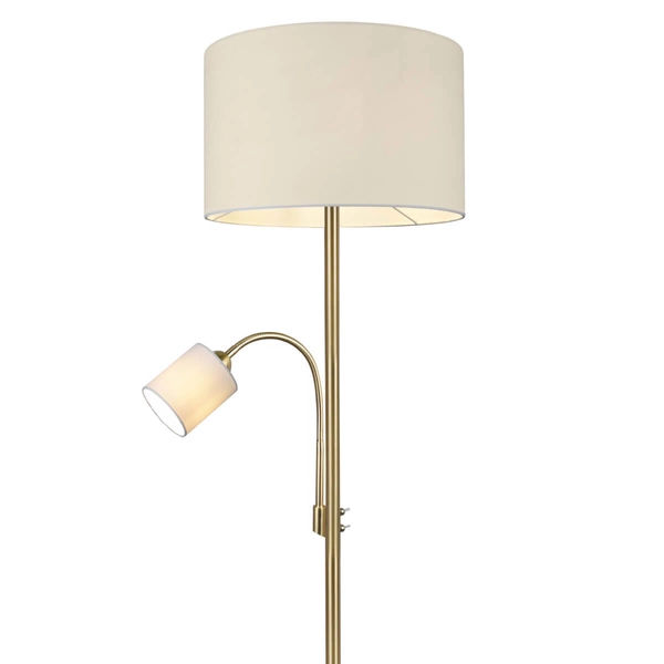 Lampa stojąca do salonu HOTEL 403900208 Trio z abażurem złoty biały