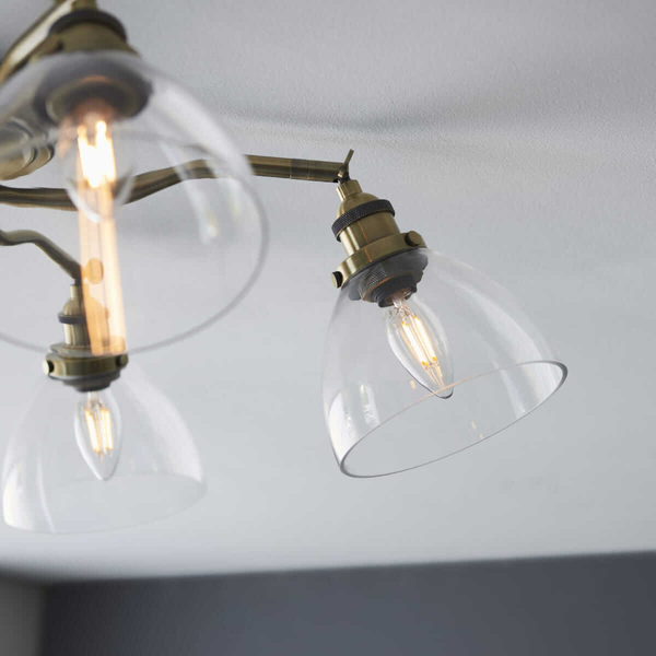 Szklana lampa sufitowa Hansen 97248 Endon mosiądz przezroczysta