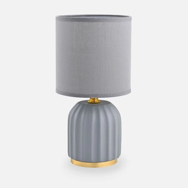 Lampka do sypialni STOŁOWA HS8723-GR ceramiczna tuba szara