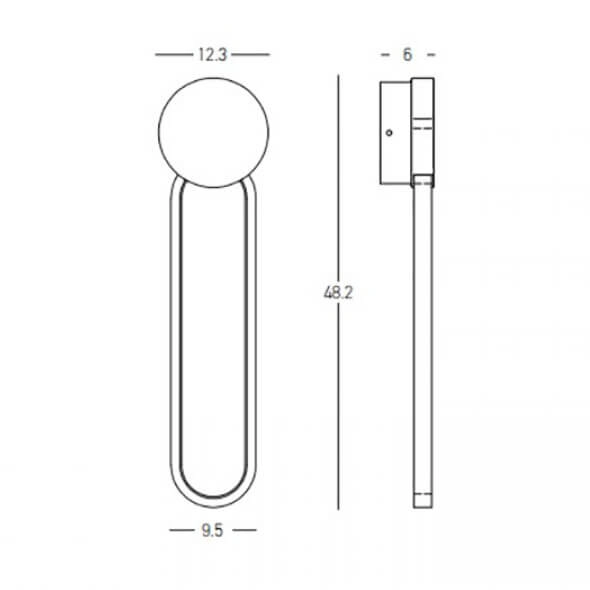 Ringowa ścienna lampa 23102 LED 13W 3000K do przedpokoju czarny złoty