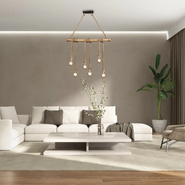 Lampa wisząca nad stół Wilma R30130626 RL Light sznurek brązowa