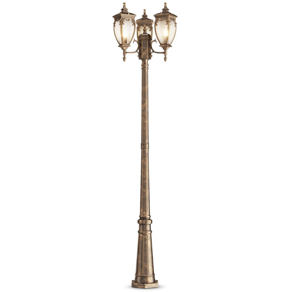 Antyczna lampa stojąca Fleur O414FL-03GB ogrodowa złota