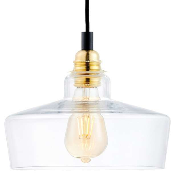 Skandynawska LAMPA wisząca LONGIS 10875305 Kaspa szklana OPRAWA loftowy ZWIS kaskada złota przezroczysta czarna