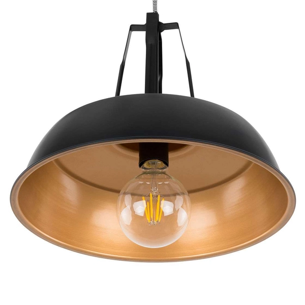 LAMPA wisząca PALOMA MDM-3619/1M BK+GD Italux metalowa OPRAWA zwis czarny