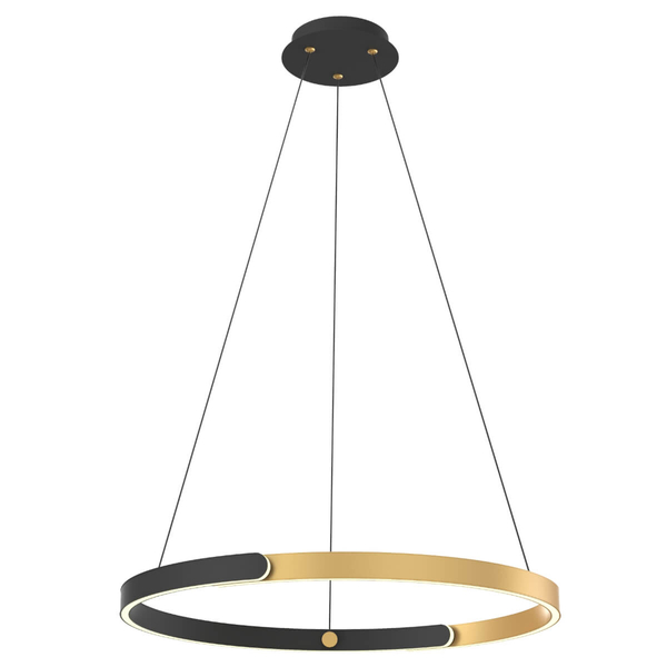 Wisząca Lampa ledowa Linos MD4417-1M-3BGD 30W 3000K ring czarny złoty