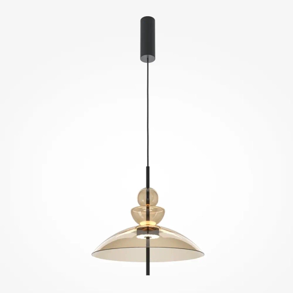 Szklana zwisająca lampa Bangkok MOD185PL-L12CG3K3 LED 12W 3000K mosiądz