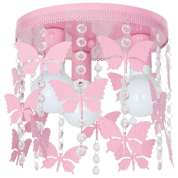 Lampa sufitowa ANGELICA MLP1165 Milagro z kryształkami motylki jasnoróżowe