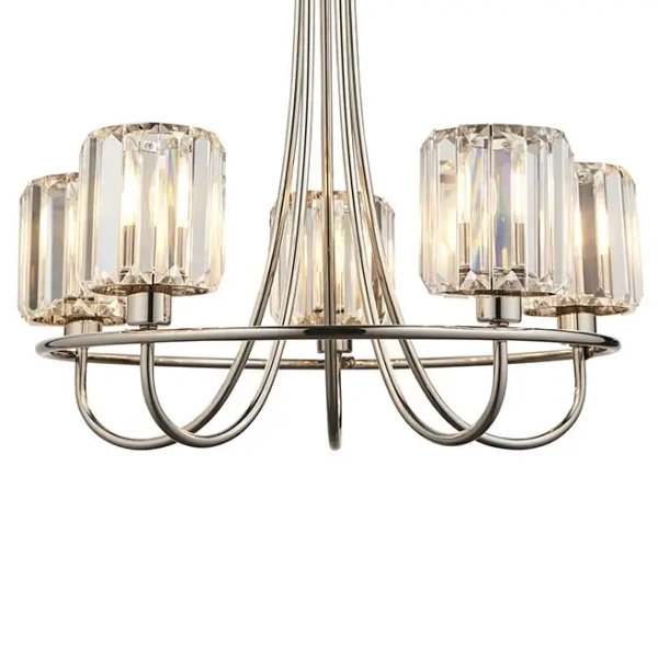 Kryształowy żyrandol Berenice 104108 na łańcuchu glamour nikiel