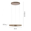 Opuszczana lampa wisząca na pilot Q-STRETTO brązowa 2690-97 2xLED 61W 2200-5000K CCT