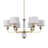 Żyrandol z abażurami Verde VER-ZW-6 (P) mosiądz patyna biały