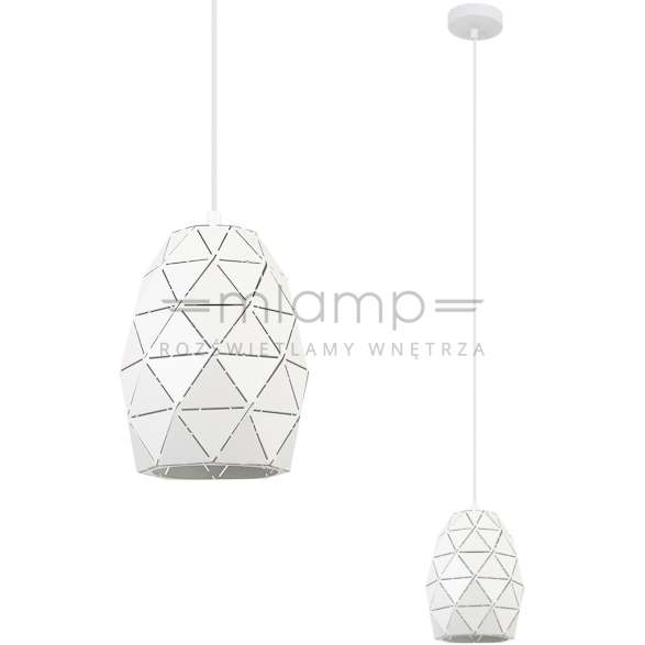 LAMPA wisząca HARLEY MDM-3480/1 W Italux metalowa OPRAWA geometryczny zwis biały