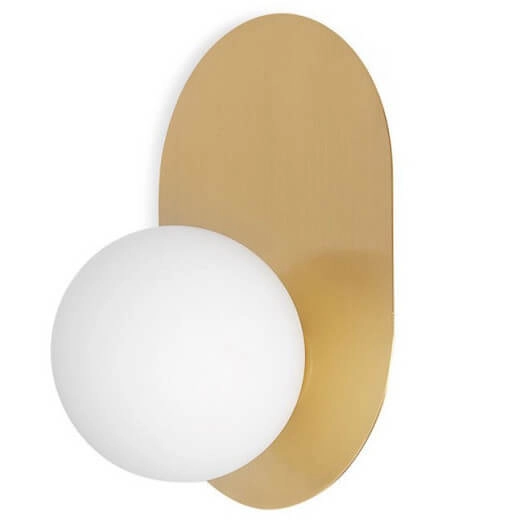 Lampa do łazienki ścienna Hanea HA013000 ze szkła okrągła biała złota