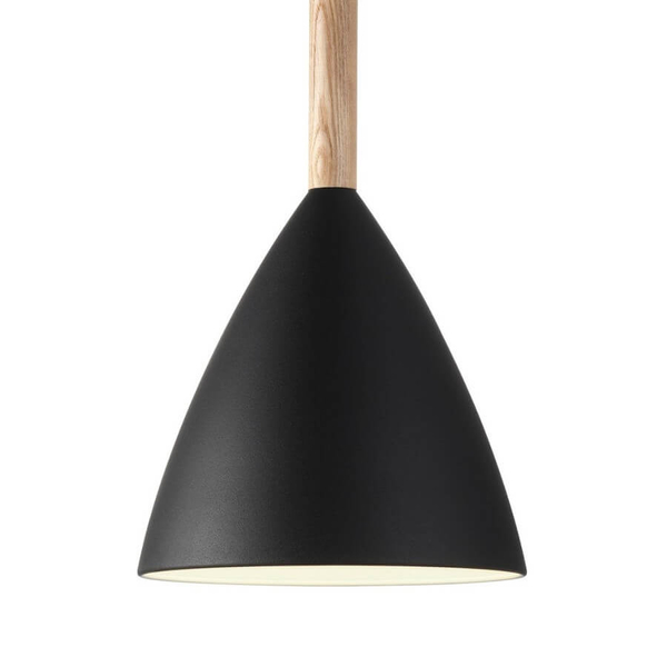 Zwisowa lampa nad stół Pure 43293003 metalowa czarny drewniana